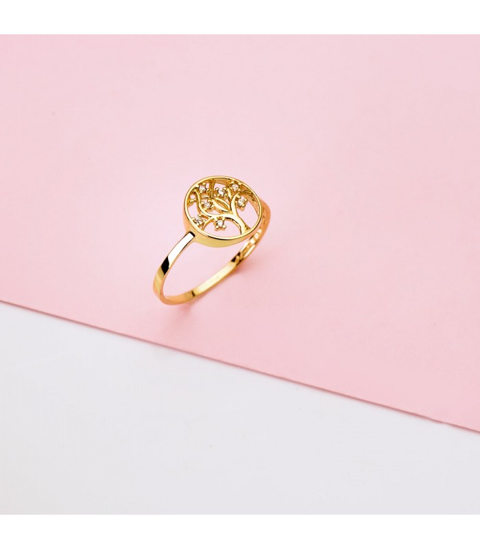 Bague or jaune 18K Arbre de vie