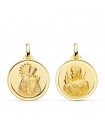 Escapulario V. Desamparados y C. Jesús 18K 18mm Bisel