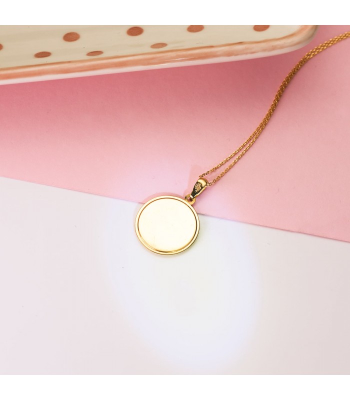 Colgante medalla virgen niña comunion oro 18 Kilates joya personalizada
