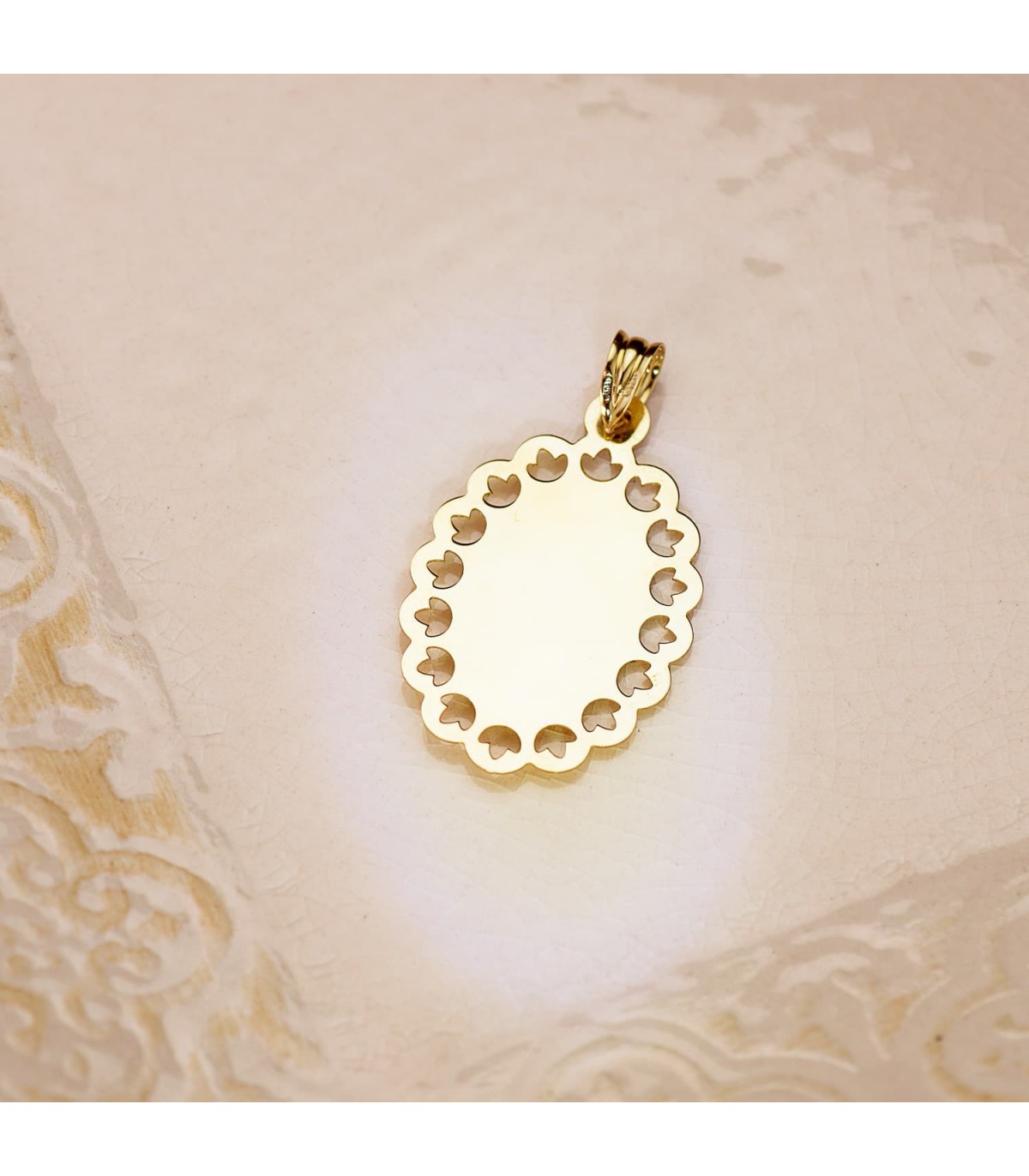Medalla Milagrosa Oro 18K Cerco Calado 30 mm - virgen milagrosa - medallas religiosas