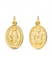 Médaille Oval Vierge Miraculeuse Or 18K 20mm