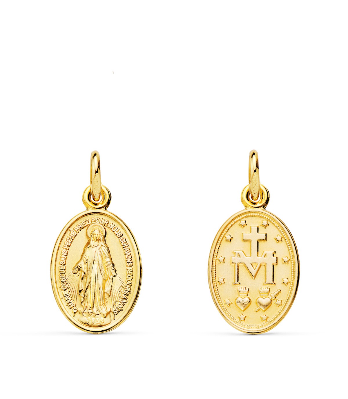 Medaglia Madonna Miracolosa oro 18kt 14mm | Ciondolo religioso ideale Battesimo