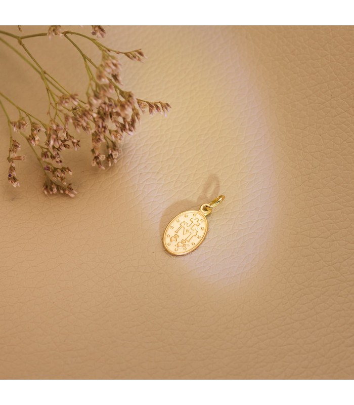 Médaille Oval Vierge Miraculeuse Or 18K 14mm