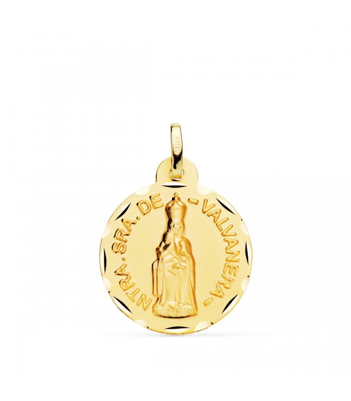 Médaille Vierge Valvanera Or 18K 20mm Facettée