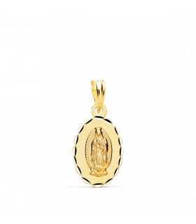 Médaille 9K V. Guadalupe Mexique 16mm Ovale Facettée