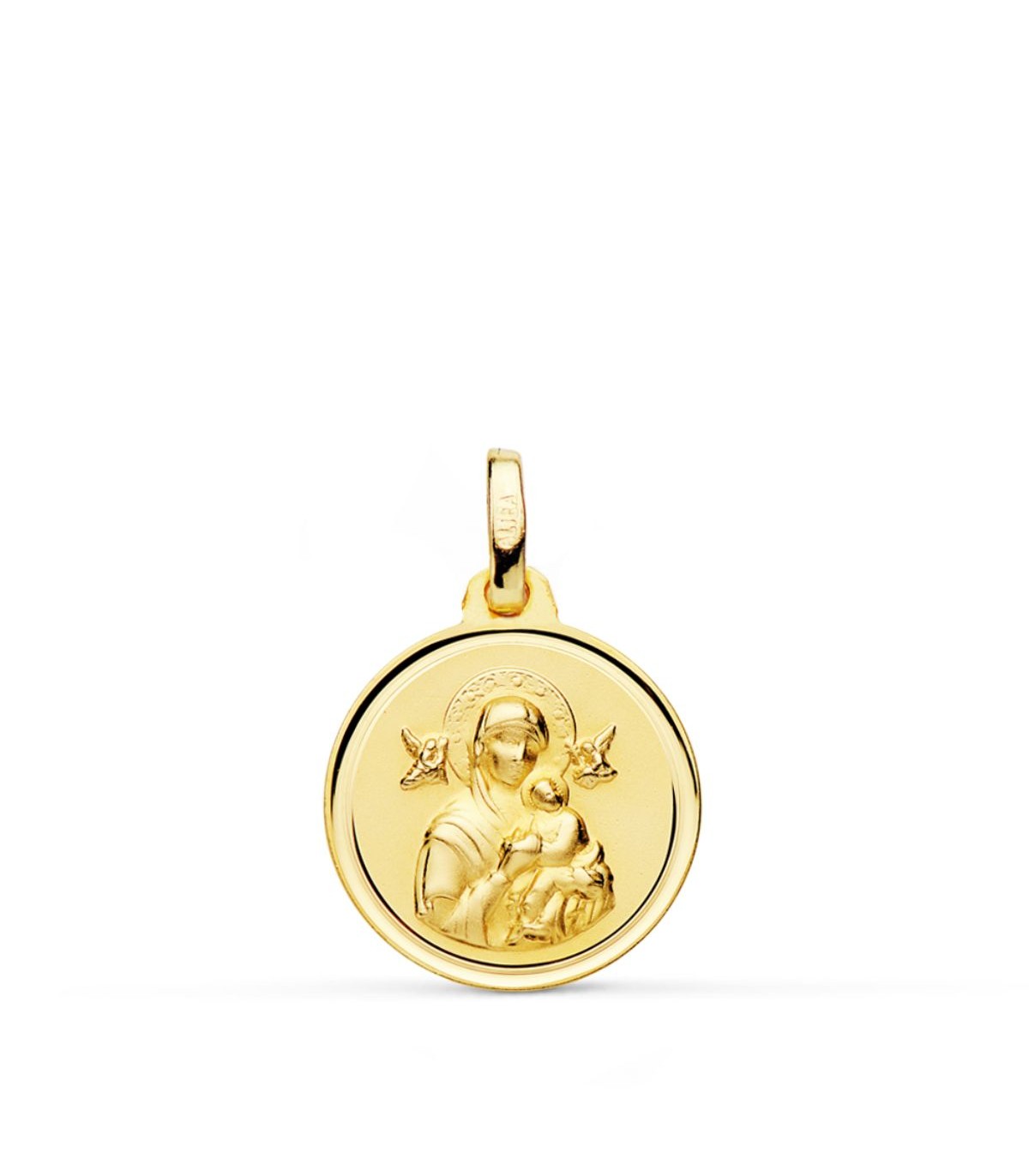 Médaille Notre Dame du Perpétuel Secours Or 9K 16mm Bisel