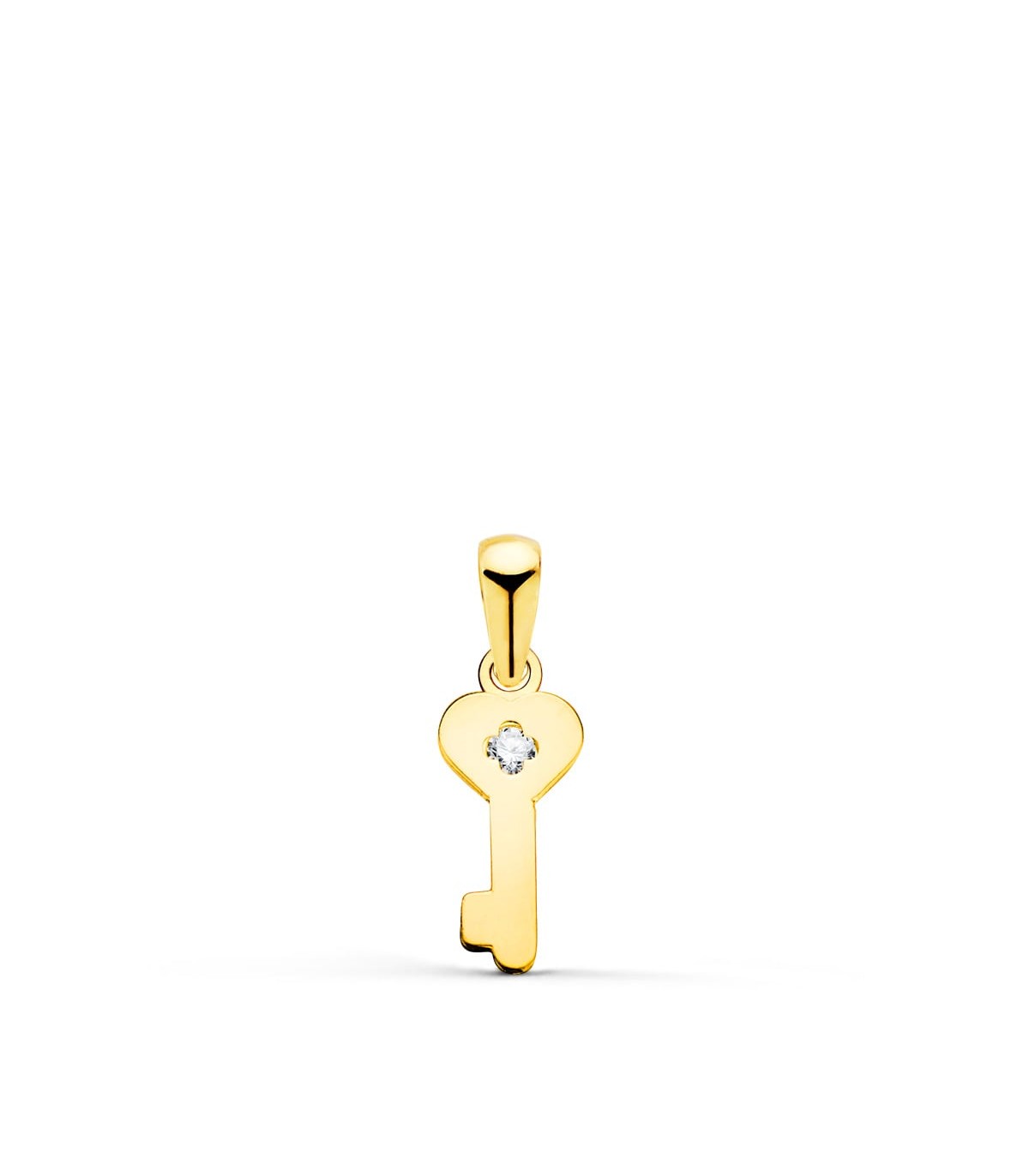 Ciondolo Chiave oro giallo 18kt, ciondolo piccolo 14 mm - Gioielli portafortuna