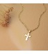 Goldkreuz Gelbgold 18K & Zirkoniasteinen 22213 - Kreuzkette Damen