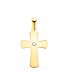 Anhänger Kreuz Gelbgold 18K & Zirkoniasteinen 22213 - Kreuzkette Damen