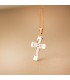 Croix Plate Nacre Or Jaune 18 Carats 20 mm