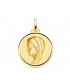 Alda Joyeros, joyería online |Medalla Virgen Niña Bisel Oro Amarillo 18 K 24 MM | colgante personalizado con grabado