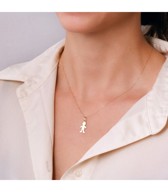 Collar personalizado silueta niño Oro 18K colgante mama, regalos para el dia de la madre