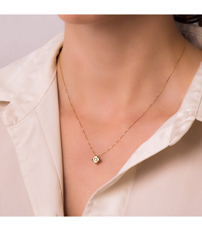 Gargantilla Estrella Diamantes 0.050 Qtes. Oro Amarillo 18K - collar con diamantes para mujer
