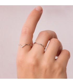 Anillos de mujer con diamantes en oro blanco. Oro 18 kilates. Joyería online.