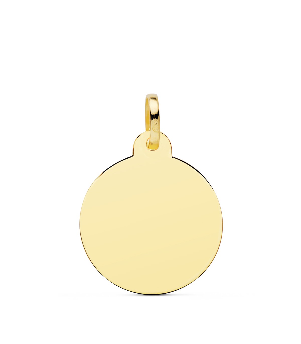 Chapa Redonda Oro 18K 20 mm Brillo colgante personalizado joya con fotografías grabado