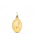 Medalla Virgen Oval Oro 18 K 20 mm Matizada - regalos para primera comunión