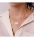 Collar personalizado silueta 3 niños Oro 18K colgante mama, regalos para el dia de la madre