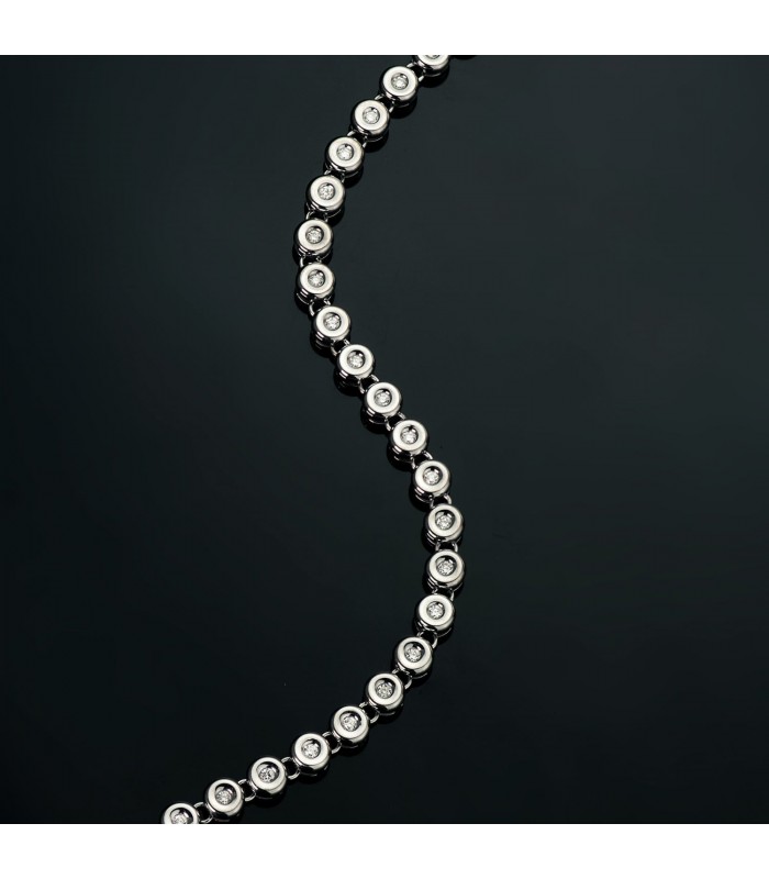 Bracelet Rivière Diamants 0.434 Ct. Or Blanc 18K