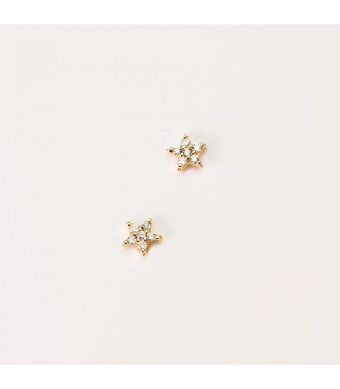 Boucles d'oreilles Star Diamants 0.060 Carats Or Jaune 18K
