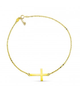 Cavigliera in oro 18kt Croce 24 cm- Gioielli donna