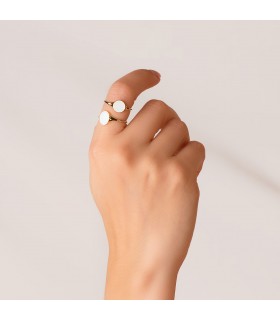 Anillo Sign Sello Mujer Redondo Oro 18K - joyas personalizadas - anillo personalizable iniciales