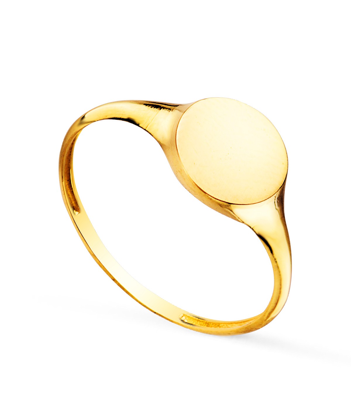 Anello Chevalier donna Rotondo in Oro 18Kt, incisione da iniziale