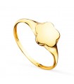 Anillo Sign Sello Mujer Flor Oro 18K