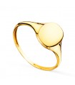 Anillo Sign Sello Mujer Tonel Oro 18K