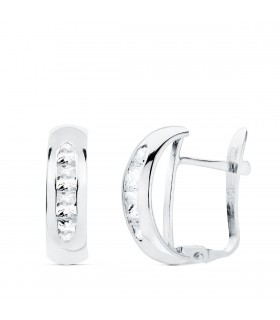 Orecchini mezzo cerchio Raizel Donna Oro bianco 18kt, Chiusura a scatto