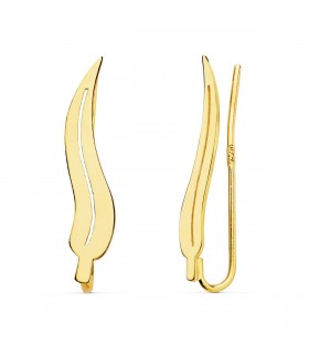 Pendientes Trepadores Hoja Eucalipto Oro amarillo 18K joyería online regalo mujer