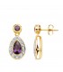 Boucles d'oreilles Nebraska Or Bicolore 18K Améthyste 18mm