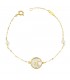 Pulsera Mujer Oro 18K Cruz Caravaca Nácar 20cm