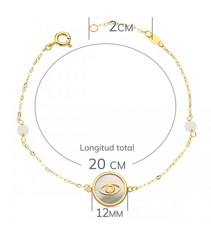 Pulsera Mujer Oro 18K Ojo 20cm