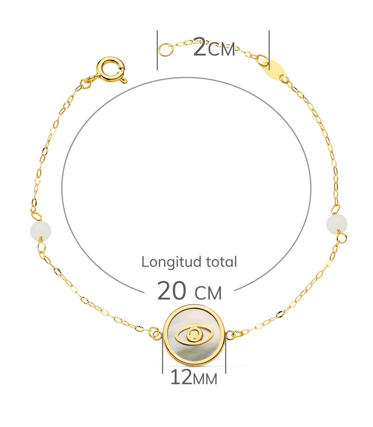 Pulsera Mujer Oro 18K Ojo 20cm