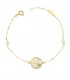 Pulsera Mujer Oro 18K Cruz Nácar 20cm