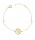 Pulsera Mujer Oro 18K Rosa de los vientos Nácar