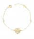 Pulsera Mujer Oro 18K Árbol de la vida Nácar 20cm