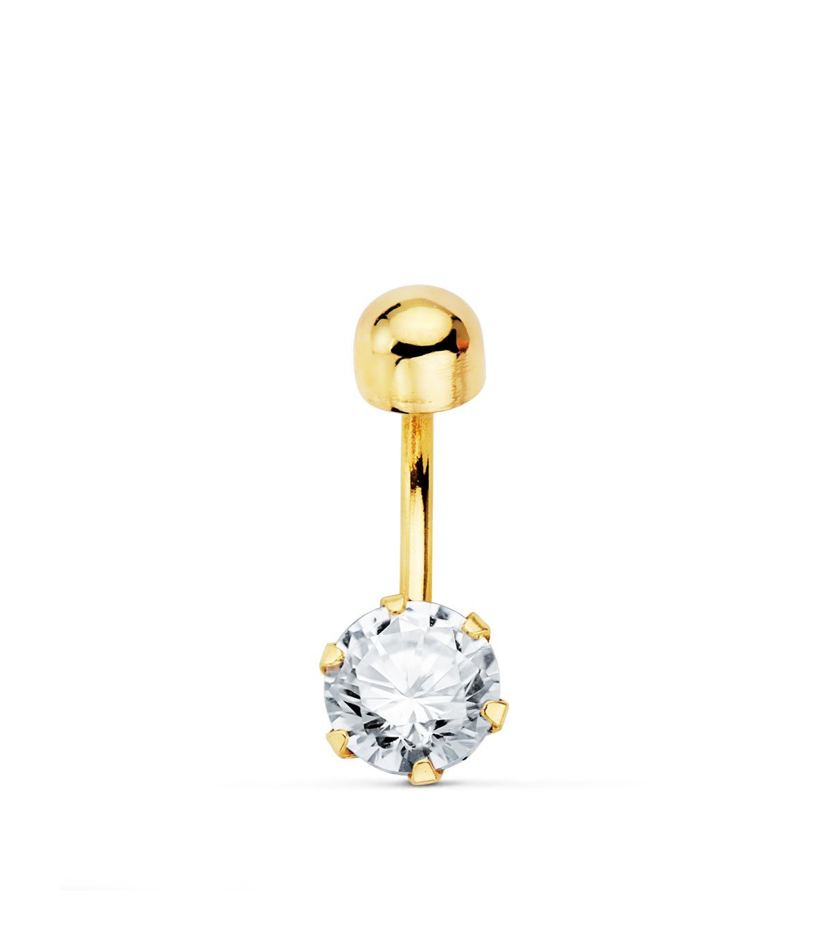 Piercing Nombril Or 18K Boule et Pierre