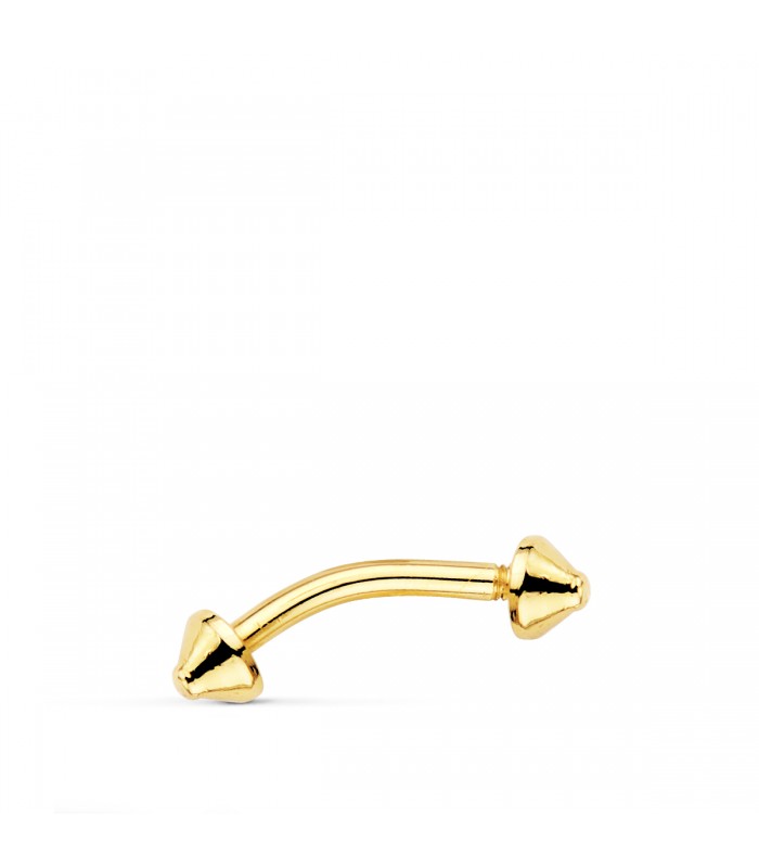 Piercing Ceja Banana Oro 18K Pincho