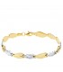 Pulsera Mujer Niamey Oro Bicolor 18K estampacion eslabon cierre mosqueton