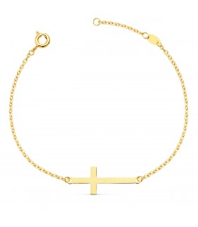 Bracelet femme or 18 carats - bracelet avec chaîne croix