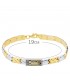 Pulsera Mujer Sokna Oro Bicolor 18K eslabones estampación cierre mosquetón