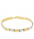 Pulsera Mujer Sokna Oro Bicolor 18K eslabones estampación cierre mosquetón
