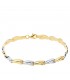 Pulsera Mujer Dakar Oro Bicolor 18K estampacion eslabones cierre mosqueton