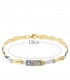 Pulsera Mujer Dakar Oro Bicolor 18K estampacion eslabones cierre mosqueton