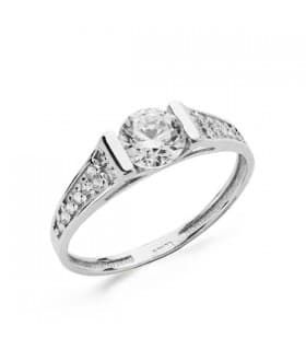 Solitaire blanc Nyza 18 Carats