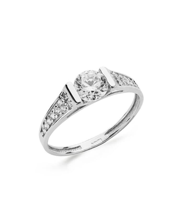 Solitario Nyza, anello di fidanzamento in or bianco 750 ‰