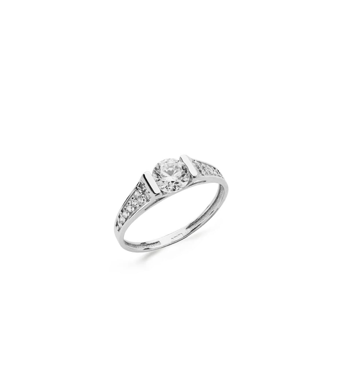 Solitario Nyza, anello di fidanzamento in or bianco 750 ‰