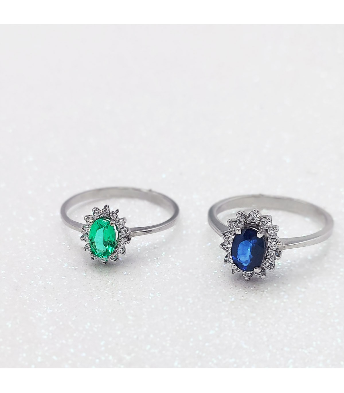 Smaragd Ring mit Diamanten Jasmin 750 Weißgold