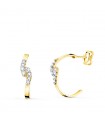 Aros Abiertos Oro Bicolor 18 K  15 MM